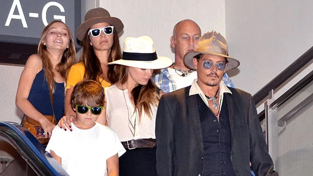 Johnny Depp with his family
