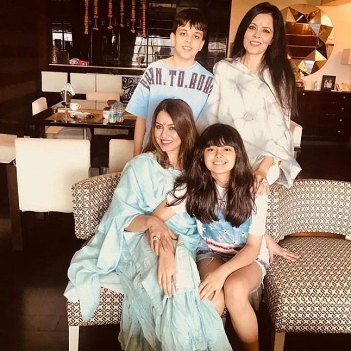 Mahima Chaudhry with her family