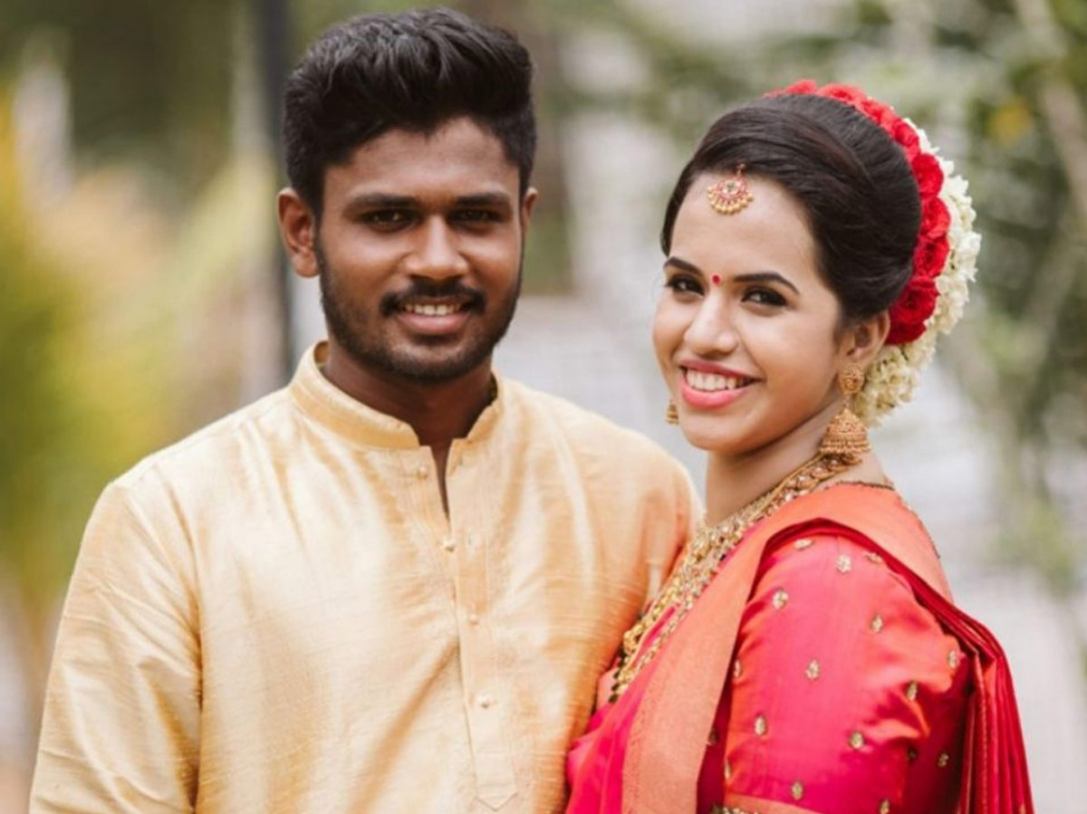 Sanju Samson with his Wife
