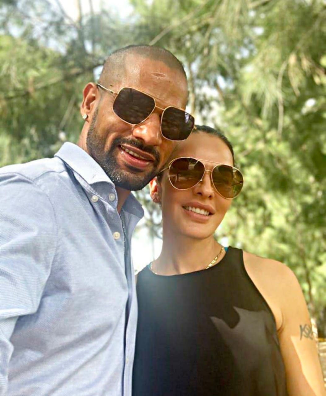 Shikhar_Dhawan with his Wife